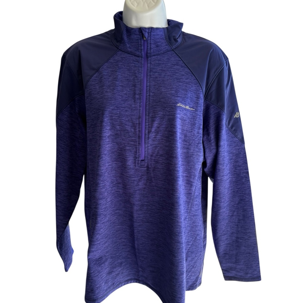 Eddie Bauer Women’s Motion Freeheat Long Sleeve Mock Neck 1/2 Zip Top Purple 2XL
